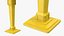 3D French Yellow Mailbox Post