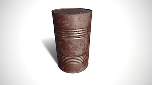 old red oil barrel 3D model