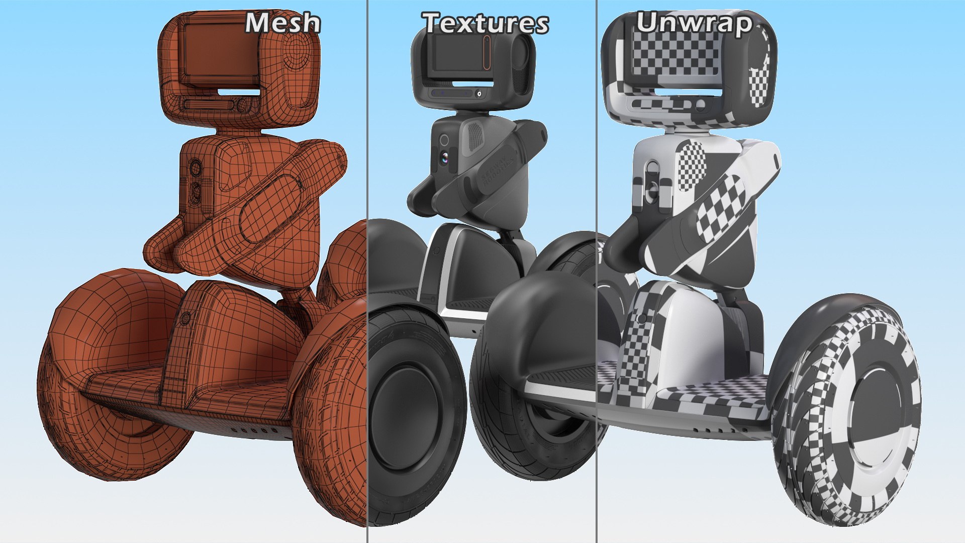 3D Segway Ninebot Loomo Personal Robot https://p.turbosquid.com/ts-thumb/h9/CRFQsj/m7/segwayninebotloomopersonalrobotvray3dmodel022/jpg/1628811068/1920x1080/fit_q87/320e753b88bf19f57cd622cf1c368df44d17c064/segwayninebotloomopersonalrobotvray3dmodel022.jpg