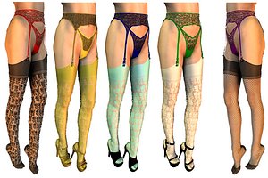 stockings garter belt 3d model