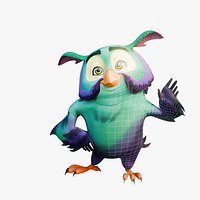 Cartoon Green Owl