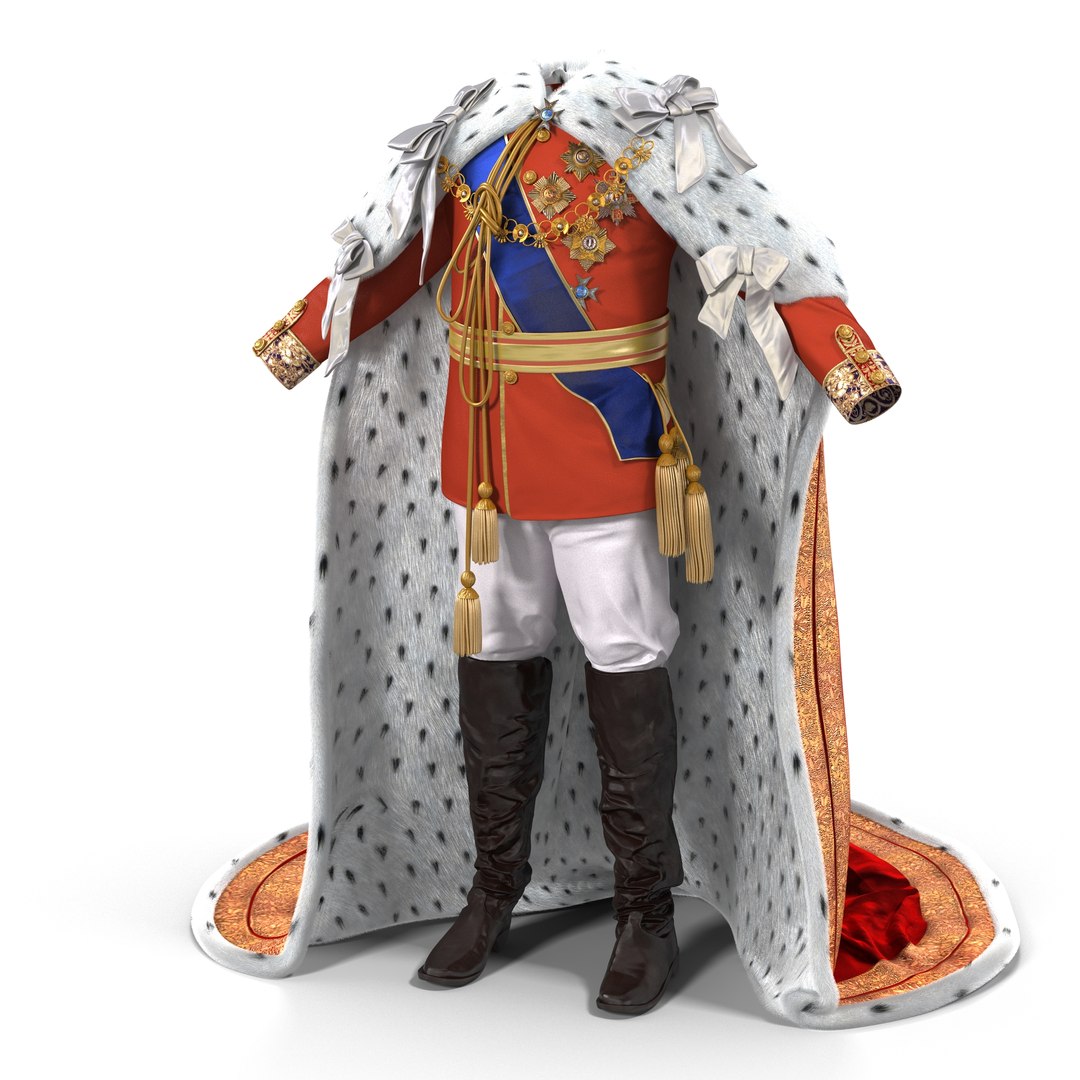 Royal King Costume 2 with Fur 3D Model 3D model preview