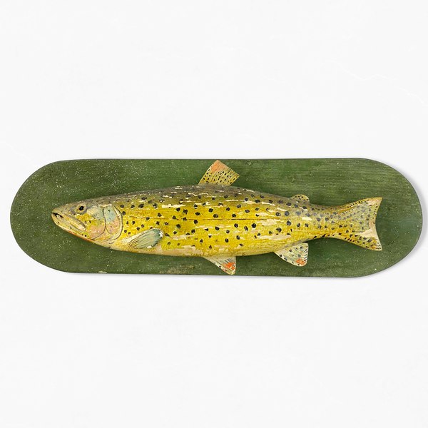 アンティーク木製　木彫りの3Dオブジェ アンティーク塗装木彫り魚壁彫刻 33Dモデル - TurboSquid 2129093