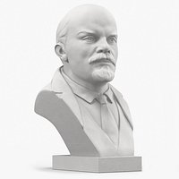 Lenin Plaster Monument Head White