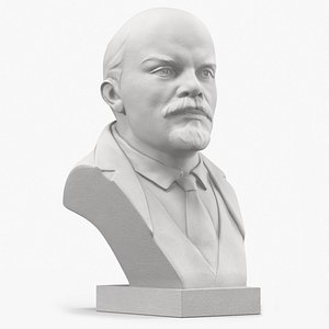 Lenin Plaster Monument Head White