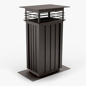 3D Square Black Metal Chimney model