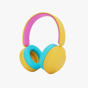 3D model Headphone colorful 3D illustration