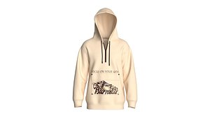 Men Half Zip Hoodie With Printed Pocket 3D