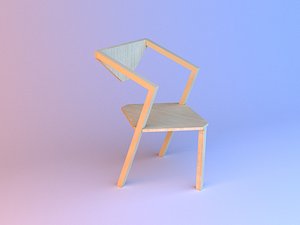 3D Practical wood Loft Chair 3D model
