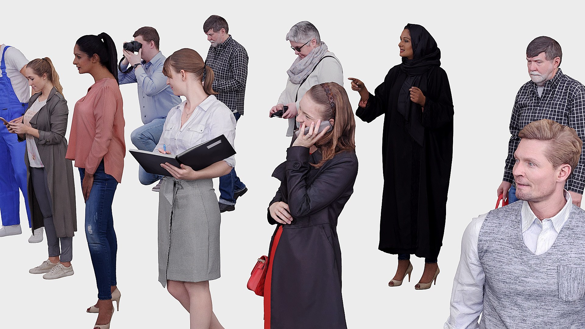 3D Model A Collection Of Random People In Different Poses 01 ...