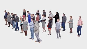 3D model A collection of random people in different poses 01