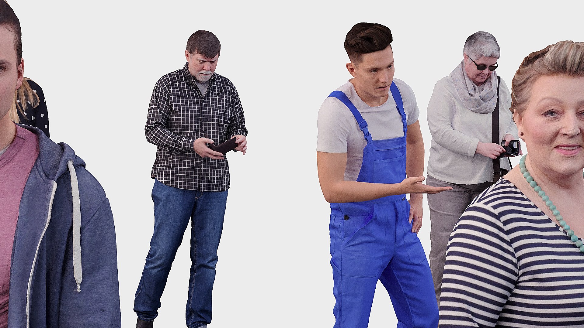 3D Model A Collection Of Random People In Different Poses 01 ...