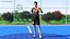 3D model Asian Man with Badminton Racket Standing Pose