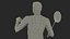 3D model Asian Man with Badminton Racket Standing Pose