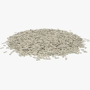 Pile of Stacks of Fifty Dollar Bills V1 3D