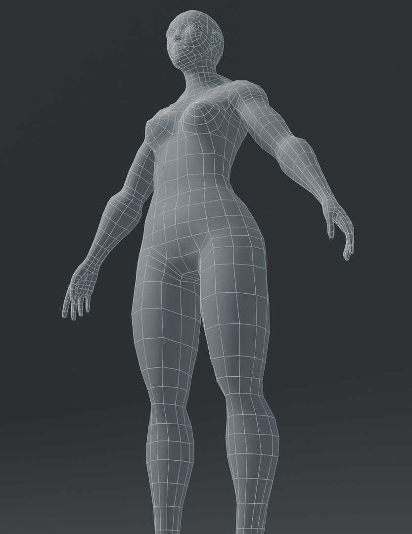 Superhero female body base mesh 3D model - TurboSquid 1525203