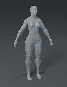 superhero female body base mesh 3D model