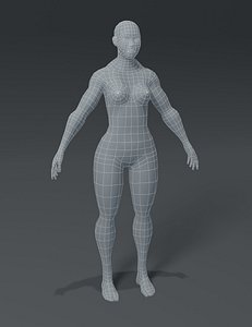 Superhero Female Body Base Mesh 3D Model
