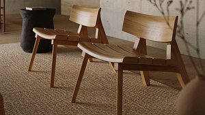 3D Modern Parota Wood Lounge Chair  High - Poly 3D Model  PBR Textures 3ds Max  Corona Render