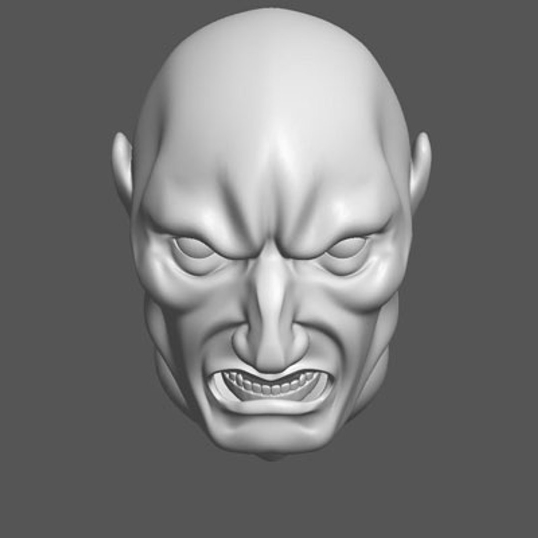 3d Angry Male Head Model