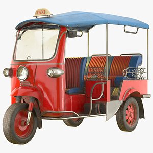 Tuk Tuk Taxi Low Poly PBR