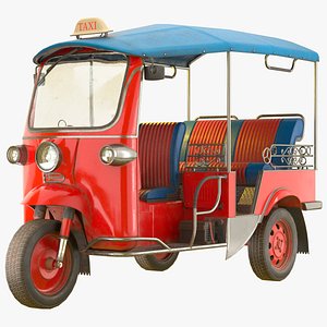 Tuk Tuk Taxi Low Poly PBR