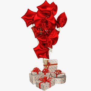Gifts with Balloons Collection V6 3D model