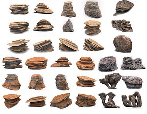 3D Alien  Martian Rocks Mega Pack - 33 Scanned Extraterrestrial Assets