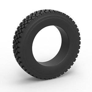 Semi truck tire 7 Scale 1 to 25