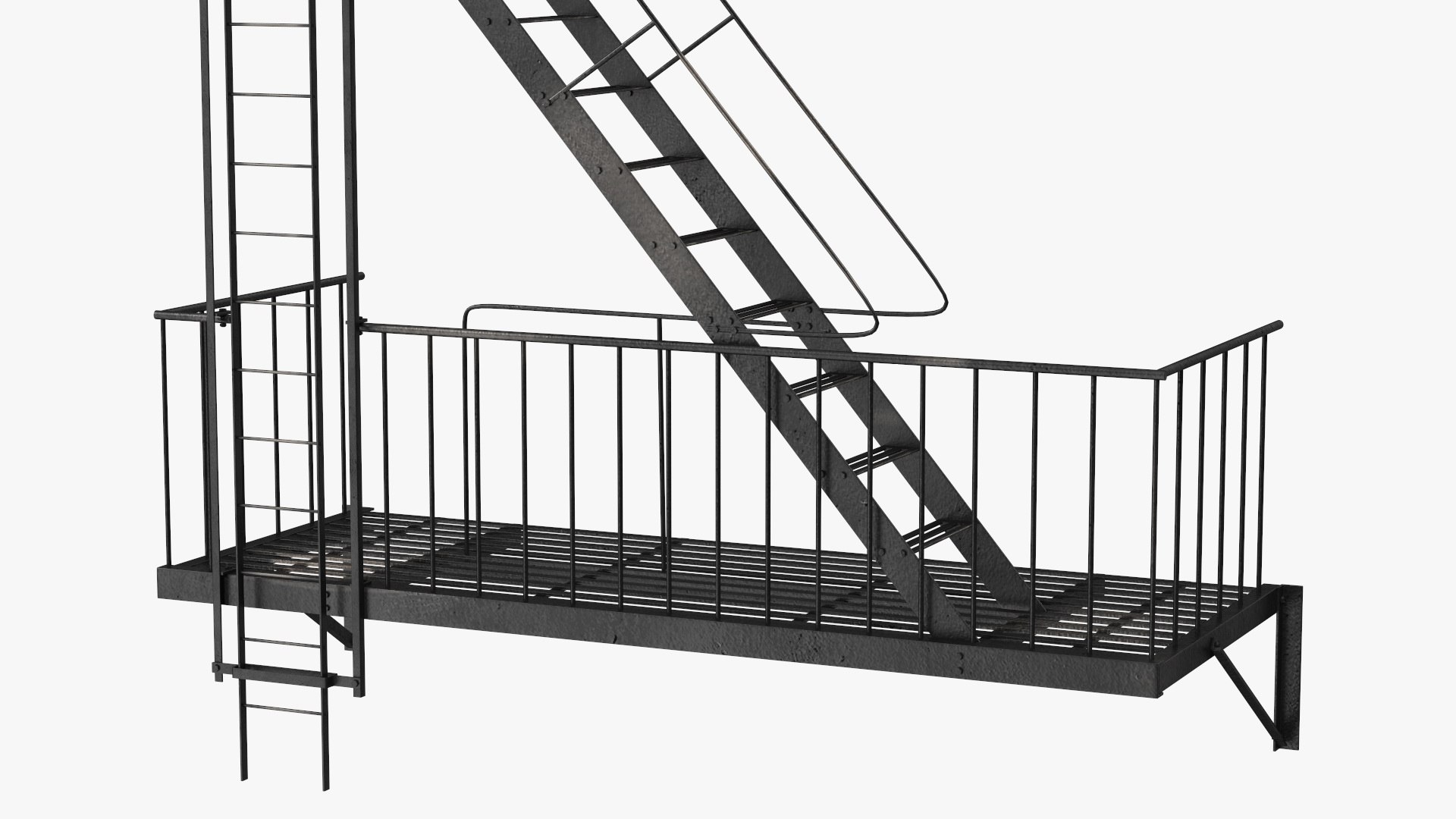 Fire Escape Staircase 3D - TurboSquid 2221921