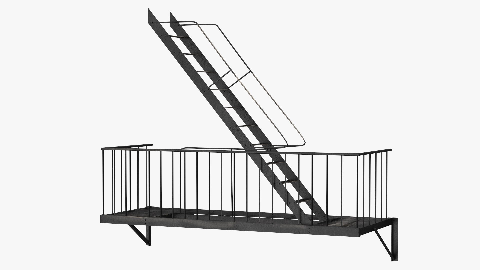 Fire Escape Staircase 3D - TurboSquid 2221921