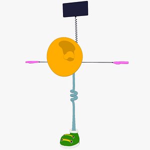 low-poly rigged speaker character 3d model