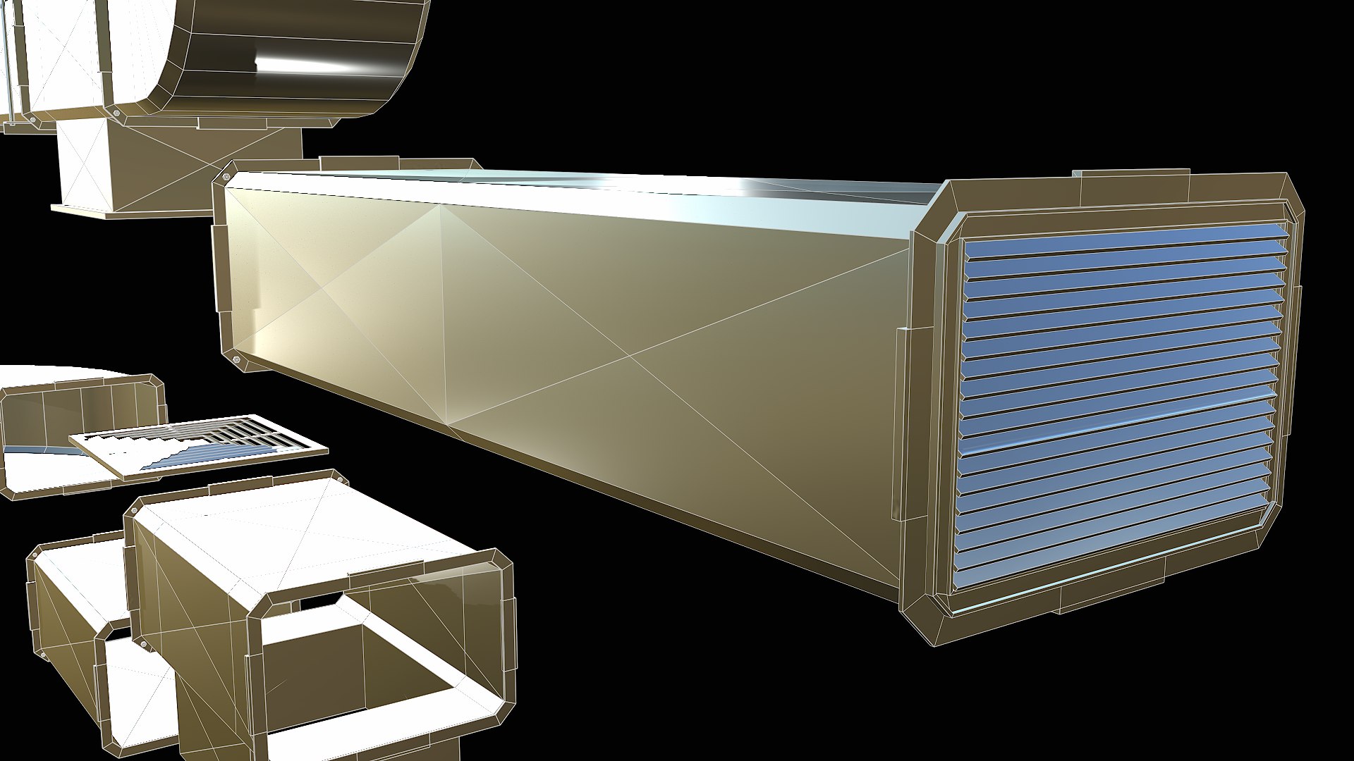 3D Ventilation Modular PBR 03 - TurboSquid 2245684