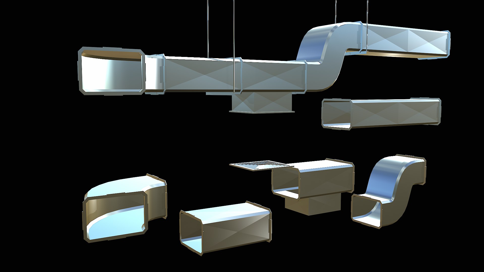 3D Ventilation Modular PBR 03 - TurboSquid 2245684