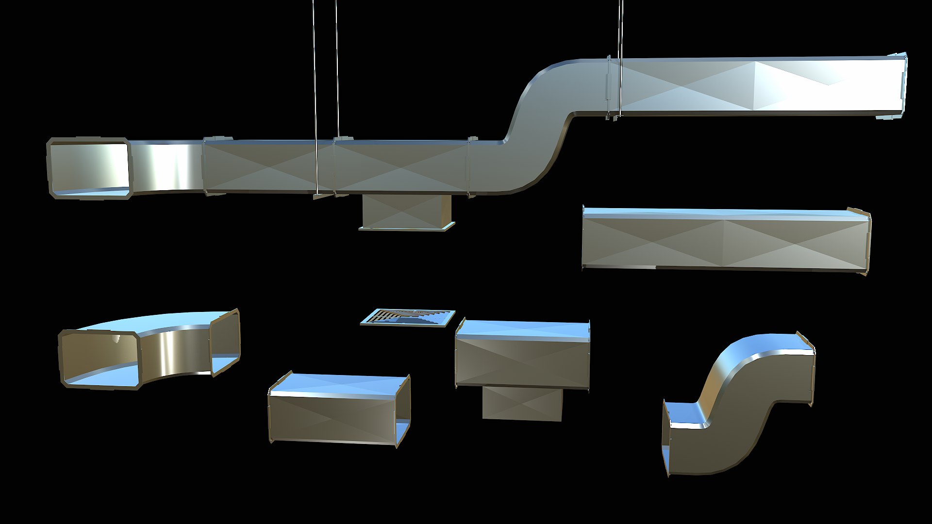 3D Ventilation Modular PBR 03 - TurboSquid 2245684