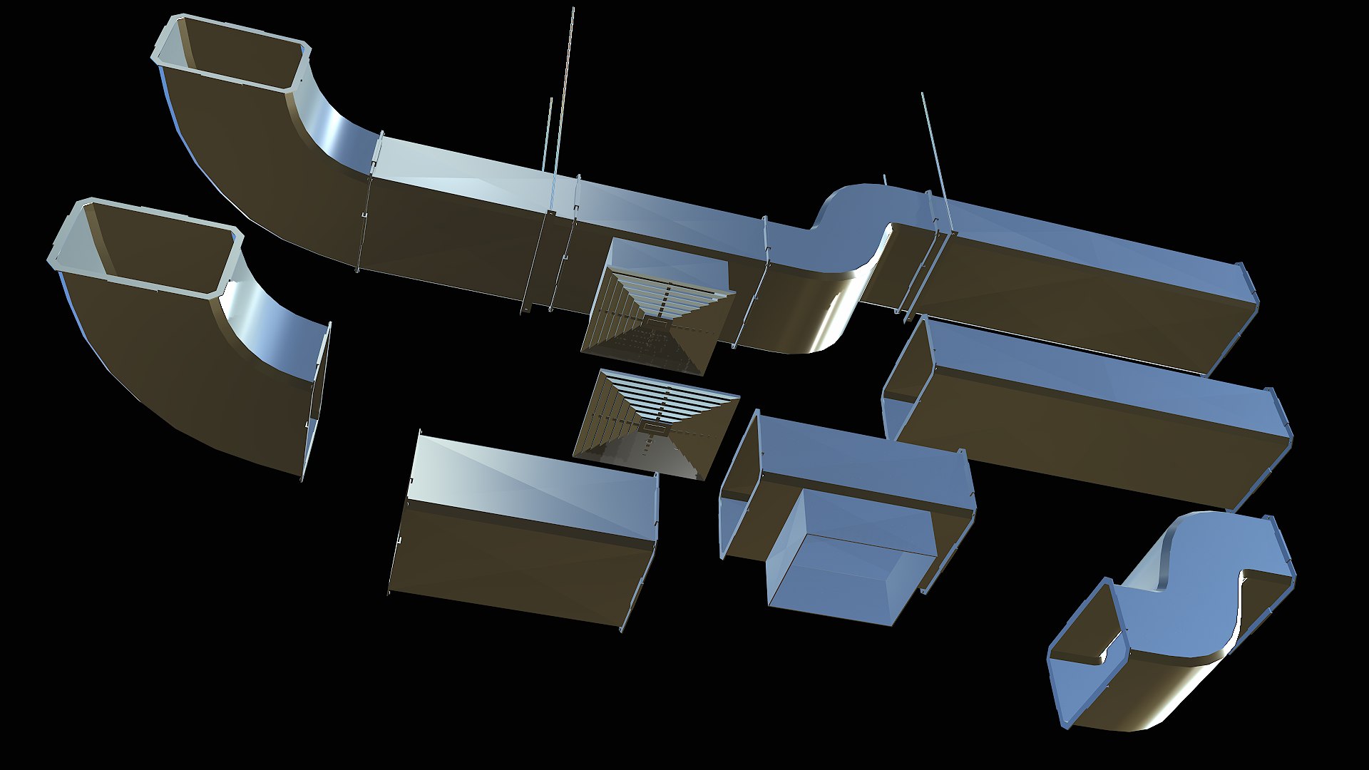 3D Ventilation Modular PBR 03 - TurboSquid 2245684