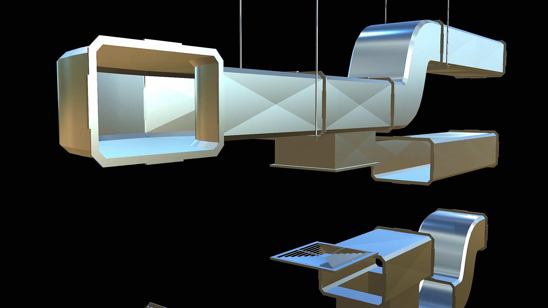 3D Ventilation Modular PBR 03 - TurboSquid 2245684