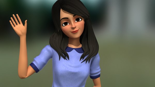 Cute girl character 3D model - TurboSquid 1203725