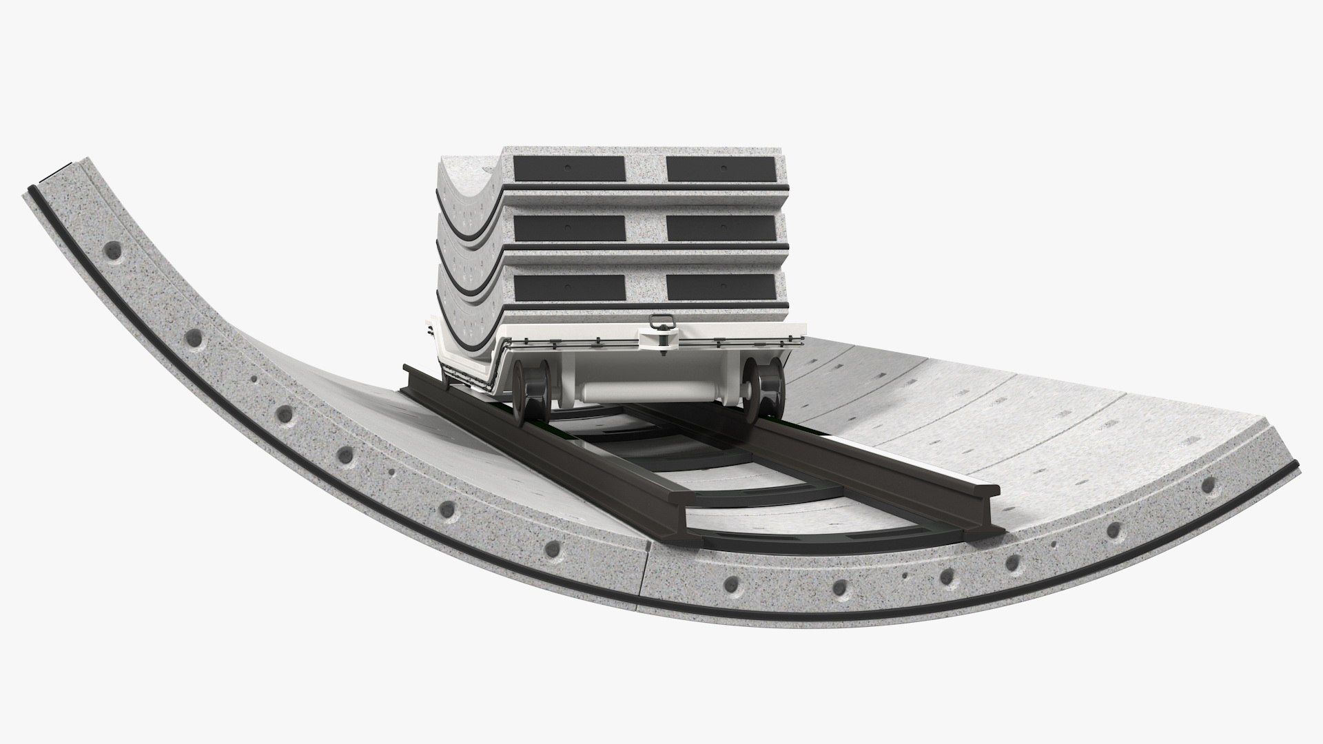 Concrete Tunnel Rails Trolley 3D Model - TurboSquid 1434234