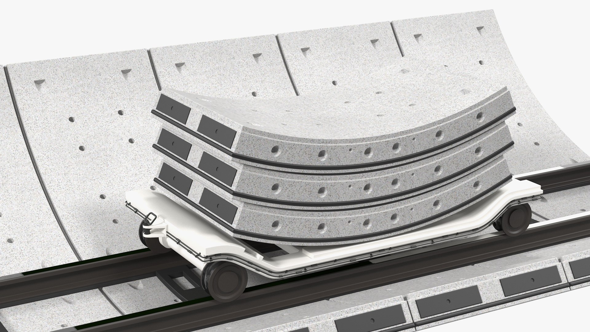 Concrete Tunnel Rails Trolley 3D Model - TurboSquid 1434234