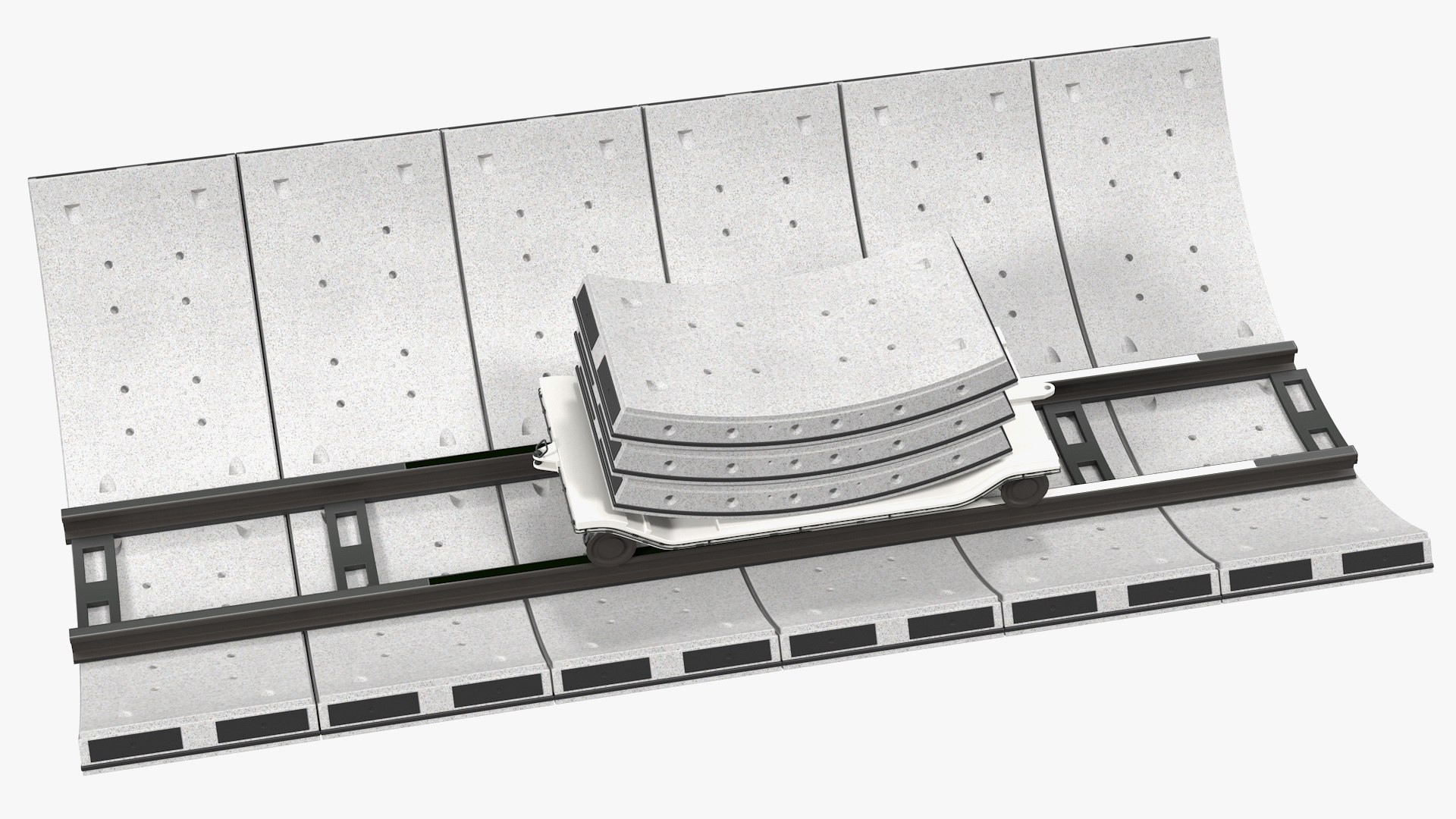 Concrete Tunnel Rails Trolley 3D Model - TurboSquid 1434234