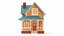 Cartoonish Wooden House Low Poly 3D Model 01