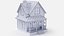 Cartoonish Wooden House Low Poly 3D Model 01