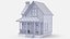 Cartoonish Wooden House Low Poly 3D Model 01