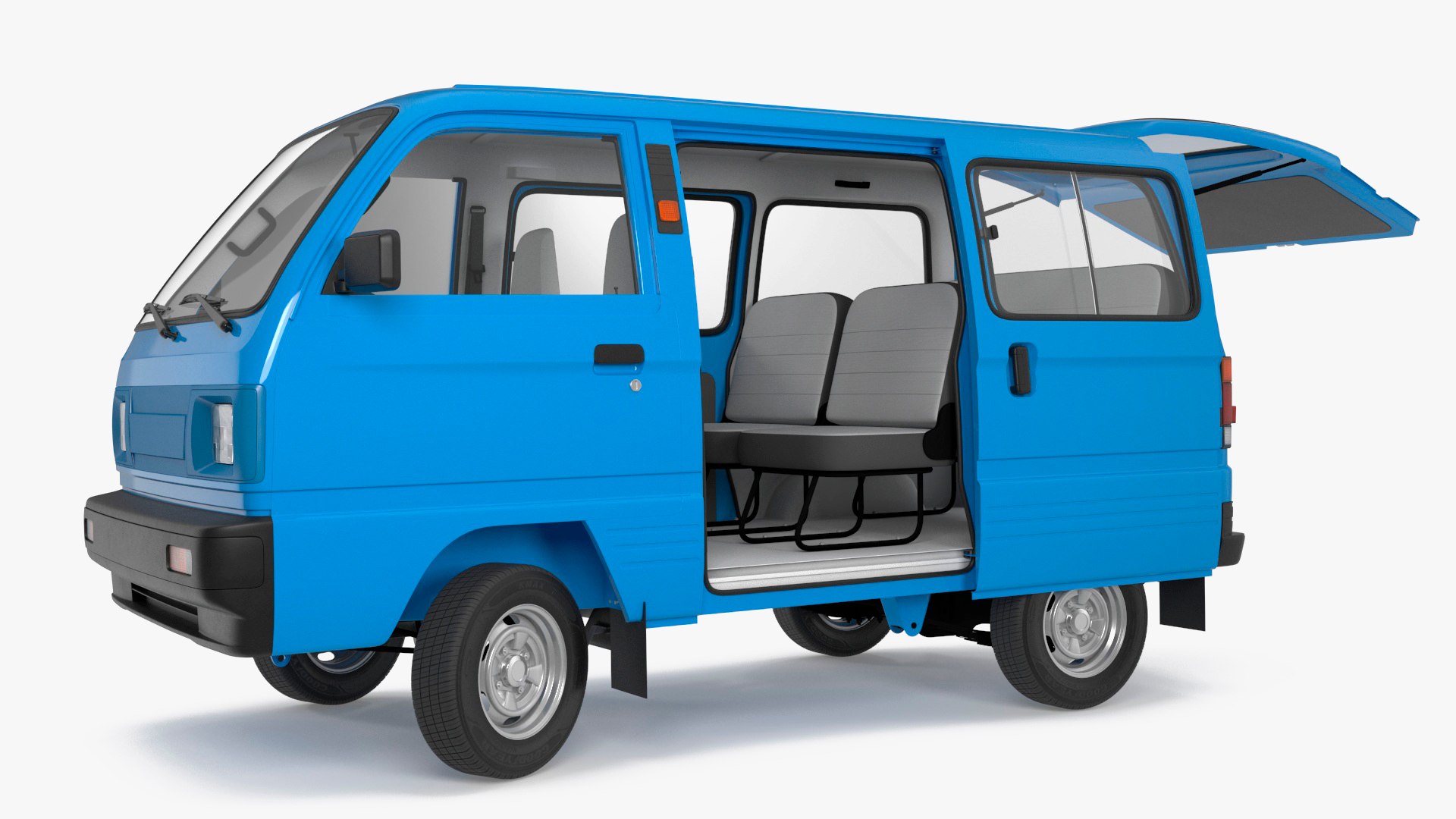 Passenger Minivan Rigged 3D model preview