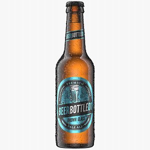 Brown Beer Bottle 1 3D model