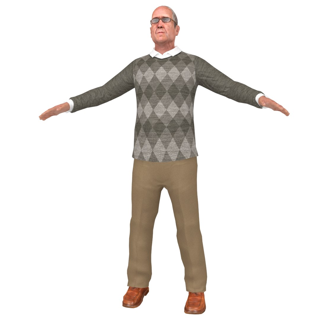 Rigged old man 3D model - TurboSquid 1293874
