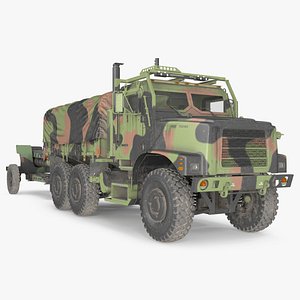 3D model Camouflage Army Truck With Heavy Artillery