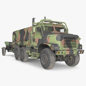 Camouflage Army Truck With Heavy Artillery
