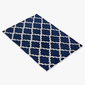 3d max blue morrocan rug